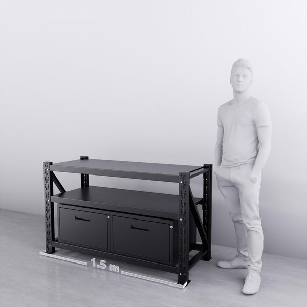 【PRE-ORDER】1.5m(L) 2-Drawer Steel Workbench