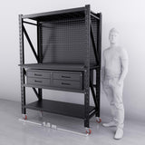 【PRE-ORDER】1.5m(L) 4-Drawer Steel Pegboard Workbench