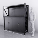 2m(L) Cabinets Steel Pegboard Workbench