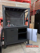 【PRE-ORDER】1.2m(L) 2-Drawer & Cabinet Steel Pegboard Workbench