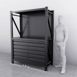 【PRE-ORDER】1.5m(L) 10-Drawer & Cabinet Steel Pegboard Workbench