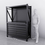 【PRE-ORDER】1.5m(L) 10-Drawer & Cabinet Steel Pegboard Workbench