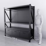 【PRE-ORDER】2m(L) 3-Drawer Steel Pegboard Workbench