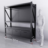 【PRE-ORDER】2m(L) 3-Drawer Steel Pegboard Workbench