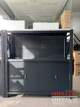 2m(L) Cabinets Steel Pegboard Workbench