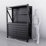 【PRE-ORDER】1.5m(L) 10-Drawer & Cabinet Steel Pegboard Workbench