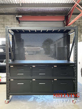 【PRE-ORDER】2m(L) 9-Drawer Steel Pegboard Workbench