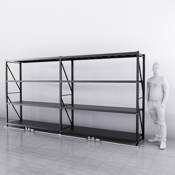 4m*2m*0.6m 1600KG (W*H*D) Connecting Shelving