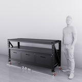 2m(L) 3-Drawer Steel Workbench
