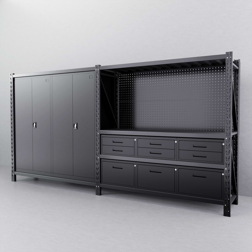 9Drawer Steel Pegboard Workbench w 2 on shelf Apple Shelving