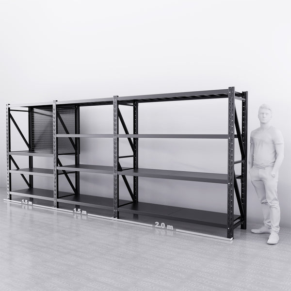 【PRE-ORDER】5m*2m*0.6m 3000KG Connecting Shelving With 1.5m Pegboard
