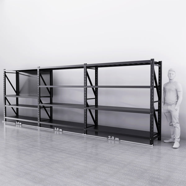 【PRE-ORDER】6m*2m*0.6m 3000KG Connecting Shelving With 2m Pegboard