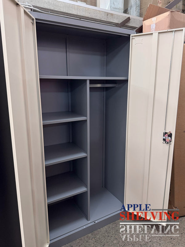 【Scratch】2-Door Storage Cabinet Cupboard With A Hanging Section (Steel)