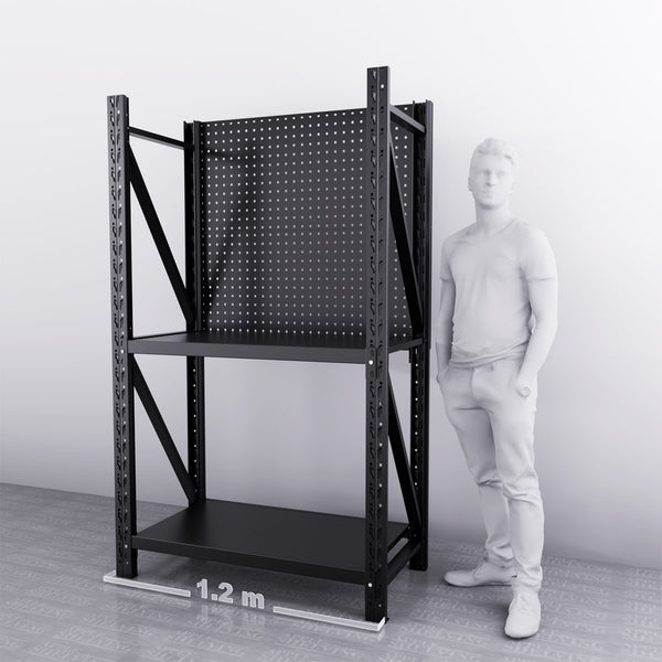 1.2m(W) 2-Shelf Workbench With 2 Pegboards Set
