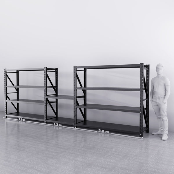 5.2m*1.8m*0.6m 2500KG (W*H*D) Connecting Shelving With Workstation