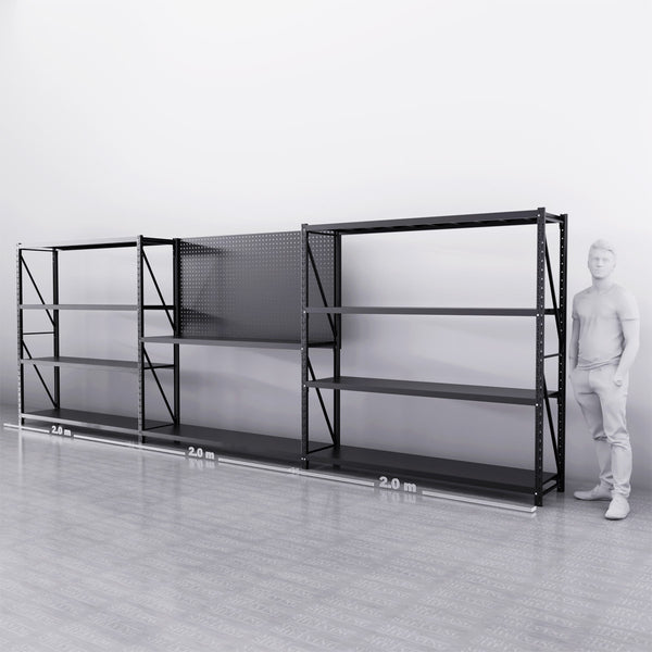 【PRE-ORDER】6m*2m*0.5m 1500KG Connecting Shelving Workbench With Pegboard