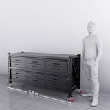 2m(L) 12-Drawer Steel Workbench