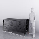 2m(L) 12-Drawer Steel Workbench