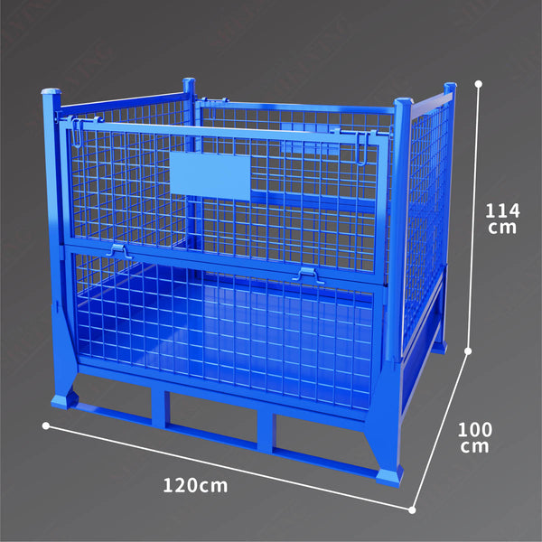 1.2*1.0*1.14m 700KG Blue Metal Stillage Cage Stackable