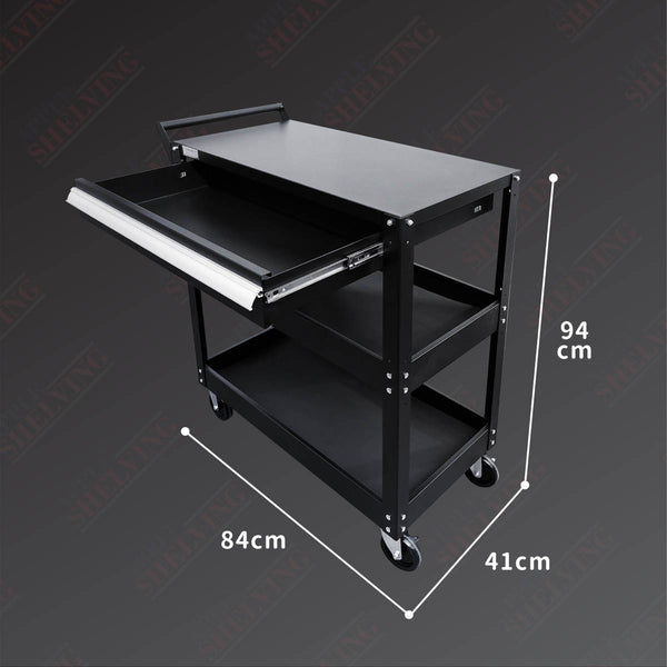 3-Tier Heavy-Duty Trolley With A Drawer (Tier Load: 50kg)