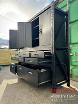 2m(L) 9-Drawer & 2 cabinets Steel Storage Unit