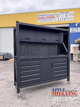 【PRE-ORDER】2m(L) 10-Drawer & Cabinet Steel Pegboard Workbench