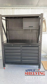 【PRE-ORDER】1.5m(L) 10-Drawer & Cabinet Steel Pegboard Workbench