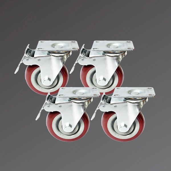 4 Castor Wheels with Brake – 4-Hole Mounting Model for 0.94m(H) Workbench