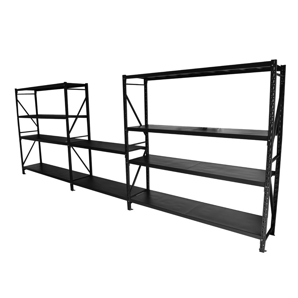 5.5m*1.8m*0.5m Best Value Garage Metal Shelving Workbench Set 1500KG BLACK Apple Shelving