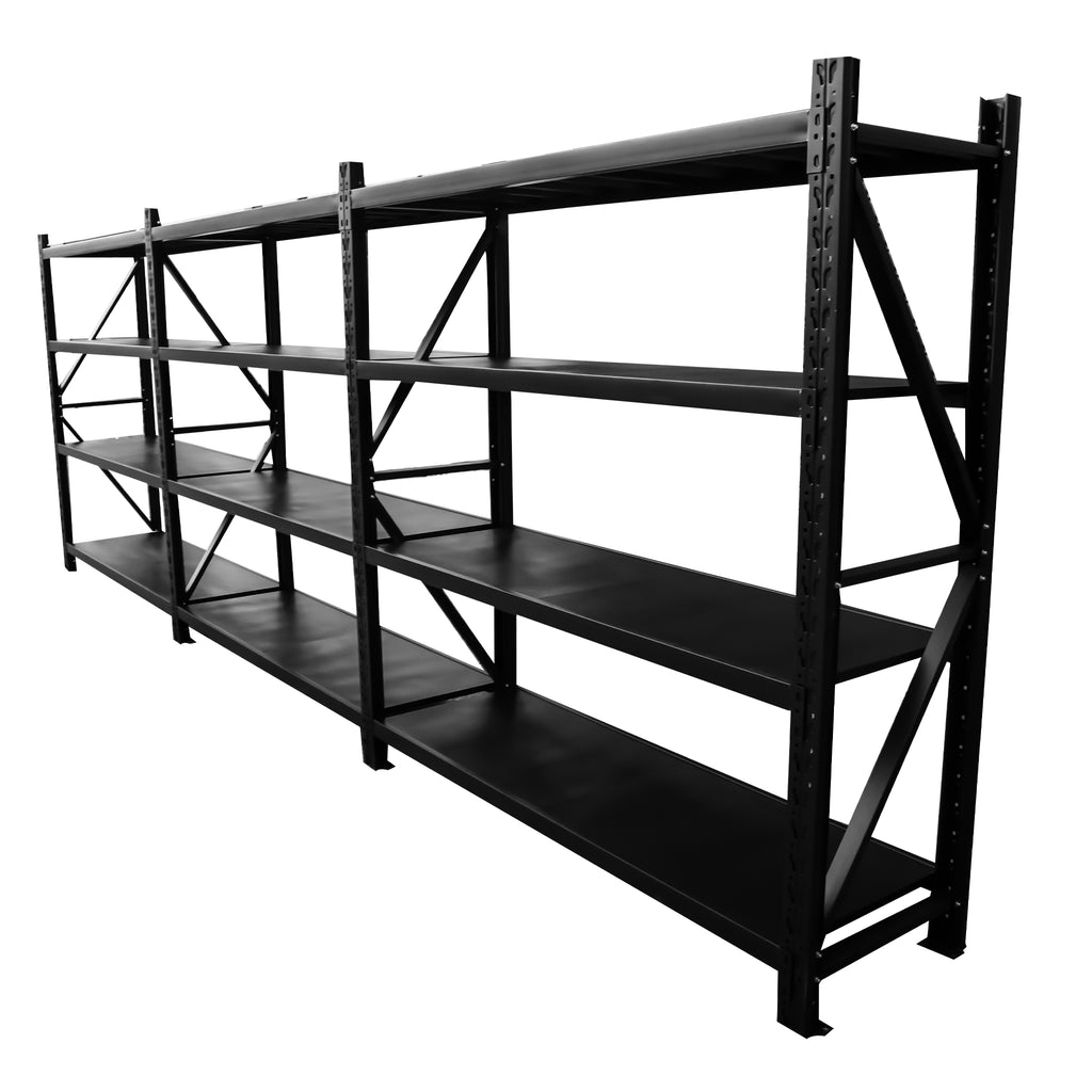 5m*2m*0.6m Best Value Garage Warehouse Office Metal Shelving 3000KG BLACK Apple Shelving