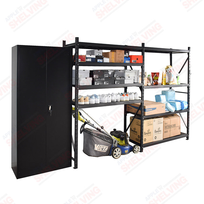 4m*1.8m*0.5m Best Value Garage Warehouse Office Metal Shelving 1200KG BLACK Apple Shelving