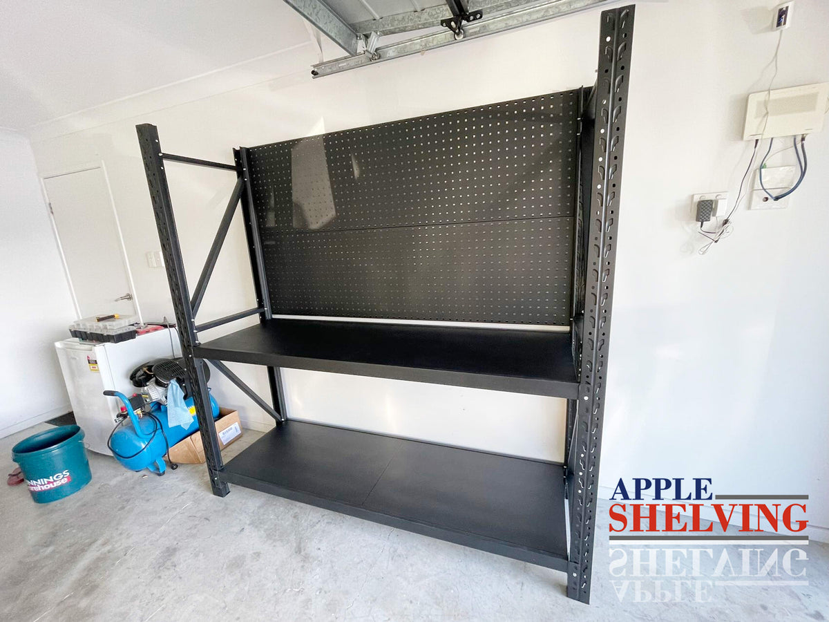 2m Steel Workbench with 2 Shelves & Pegboards – Heavy-Duty Garage ...
