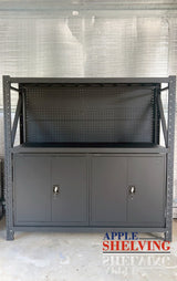 2m(L) Cabinets Steel Pegboard Workbench
