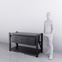 4-Drawer Steel 1.5m Workbench (Can add MDF Top & Wheels)