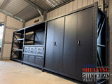 9-Drawer Pegboard Workbench w 2 Cabinets & 1.5m/2m Shelving