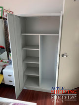2-Door Storage Cabinet Cupboard With A Hanging Section (Steel)
