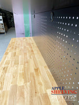 72'' 15-Drawer Stainless Steel Pegboard Toolbox Trolley With Overhead Cabinet