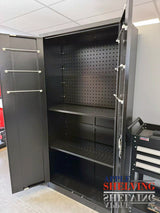 2-Door Pegboard-Shelf Storage Lockable Cupboard (4-shelf)