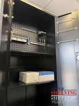 2-Door Pegboard-Shelf Storage Lockable Cupboard (4-shelf)