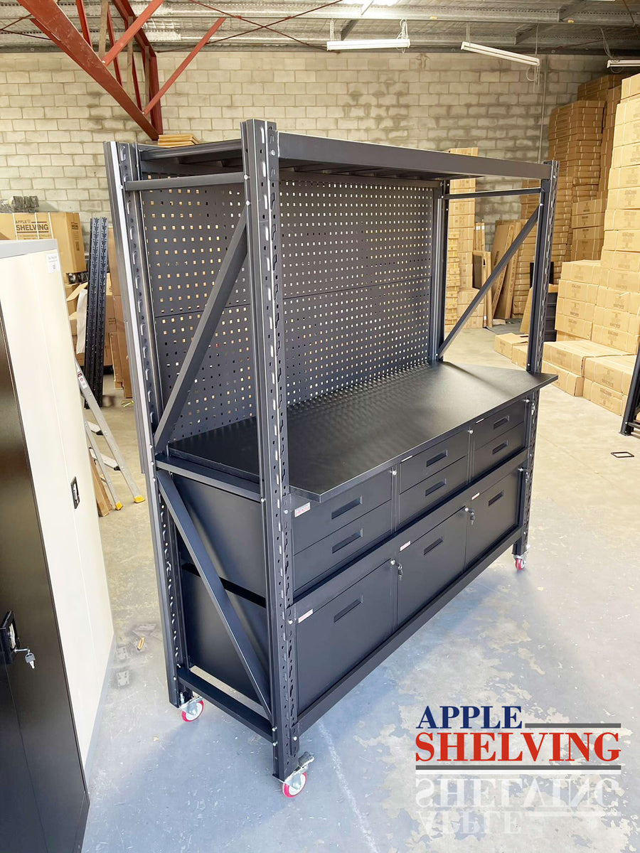 Premium Steel Workbench with Drawer and Peg Board