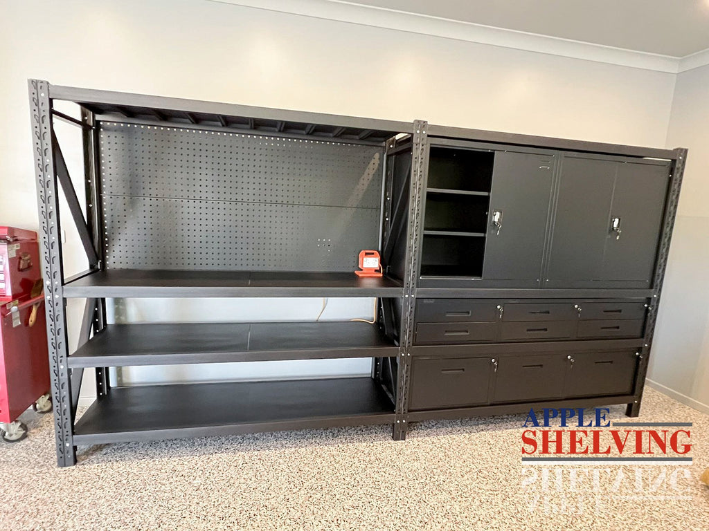 9 Drawers & 2 Cabinets Storage Unit With Pegboard Workbench – Modular ...