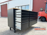 56'' 10-Drawer Steel Toolbox With Timber Top