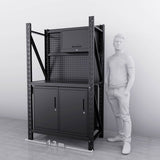 1.2m(L) 2-Cabinet Steel Pegboard Workbench