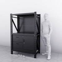 1.2m(L) 2-Drawer & Cabinet Steel Pegboard Workbench