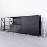 10-Drawer & Cabinet Pegboard Workbench w 2 Cabinets & Shelving