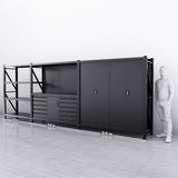 10-Drawer & Cabinet Pegboard Workbench w 2 Cabinets & Shelving