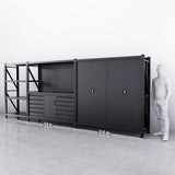 10-Drawer & Cabinet Pegboard Workbench w 2 Cabinets & Shelving