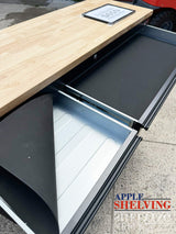 56'' 10-Drawer Steel Toolbox With Timber Top