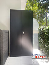 2-Door Storage Cabinet Cupboard With A Hanging Section (Steel)