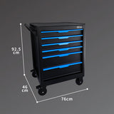 27'' 6-Drawer Peg Holes Roller Cabinet Toolbox With Caster Wheels
